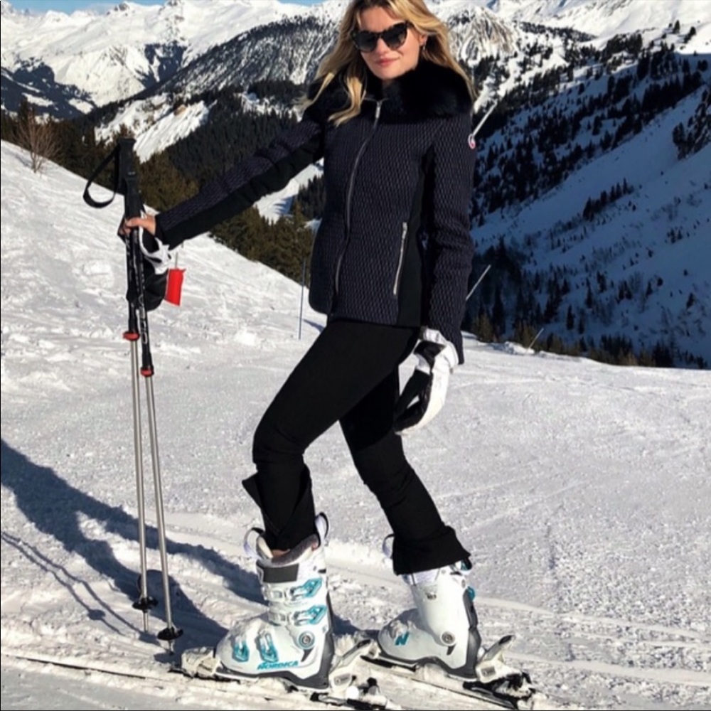 Obermeyer Wool Blend Stirrup Soft Shell Stretch Ski Bib Pants Black Size 8 R